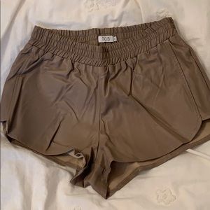 Taupe Faux leather shorts